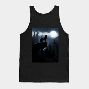 Wolf Howling At The Moon Tank Top